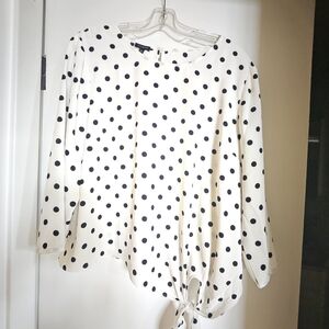 Talbots Black and White Polka Dot Blouse